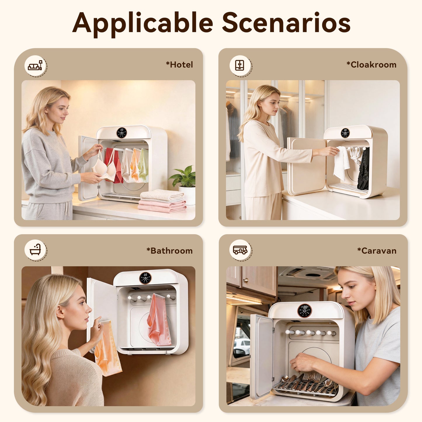 Ormos 14L Wall Mount Mini Clothes Dryer – 70°C Hot Air with Ozone Sterilization, 1-5H Timer