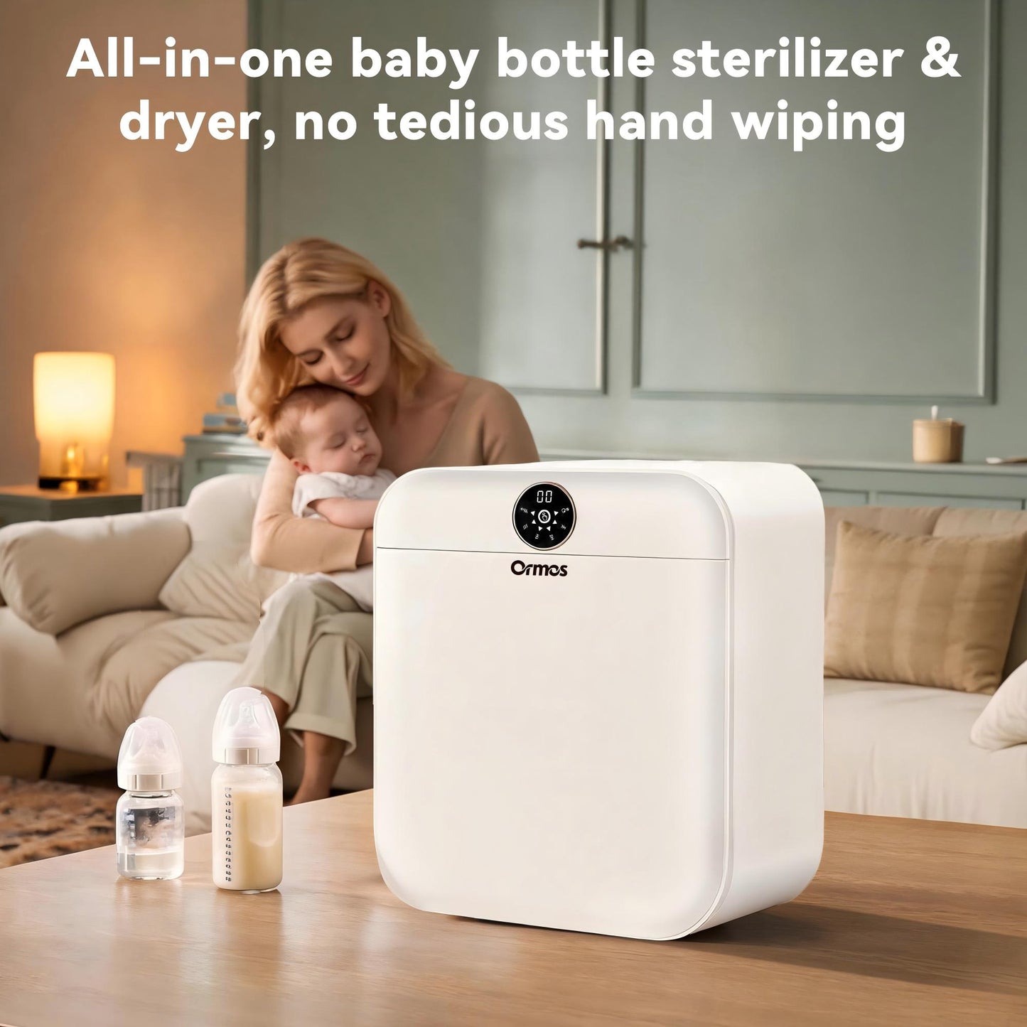 Ormos 14L Wall Mount Mini Clothes Dryer – 70°C Hot Air with Ozone Sterilization, 1-5H Timer